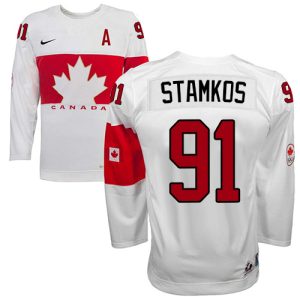 Olympic Hockey Steven Stamkos Authentic Herren Weiß – Team Canada #91 Heim 2014